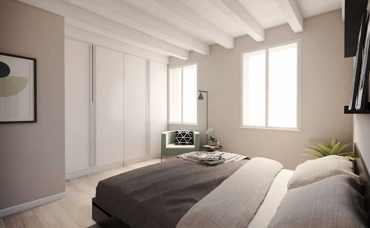 Render 3D camera matrimoniale