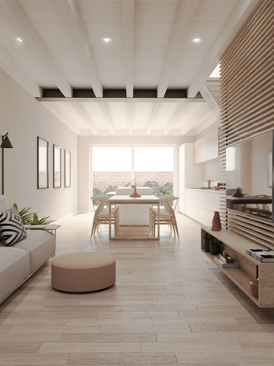 Render 3D zona giorno