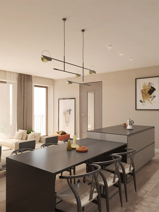 Render 3D zona giorno