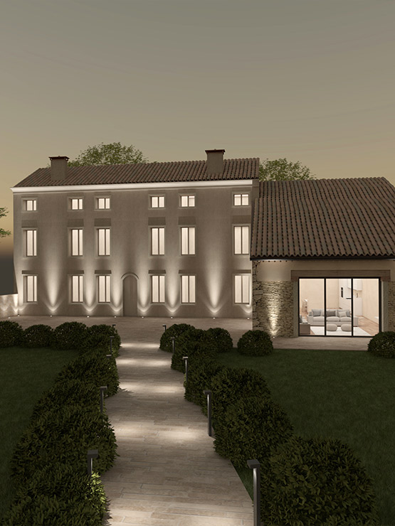 Render 3D esterni Le Casette