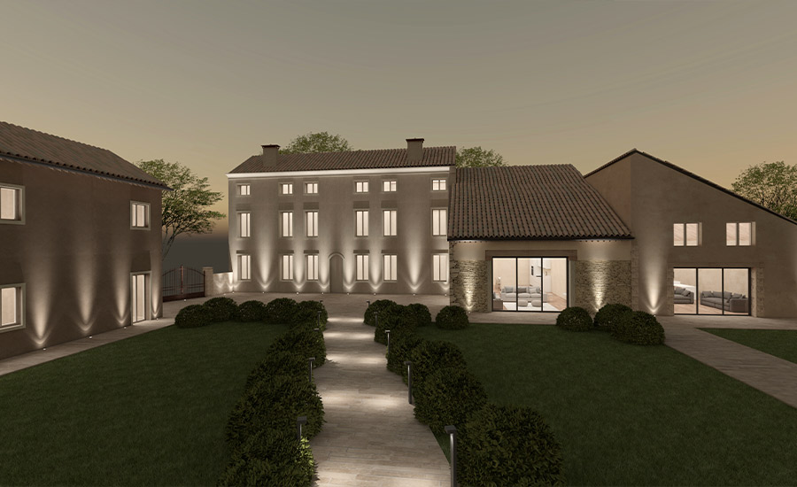 Render 3D esterni Le Casette