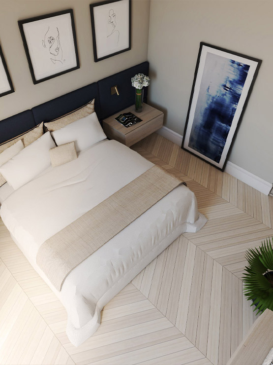Render 3D camera da letto