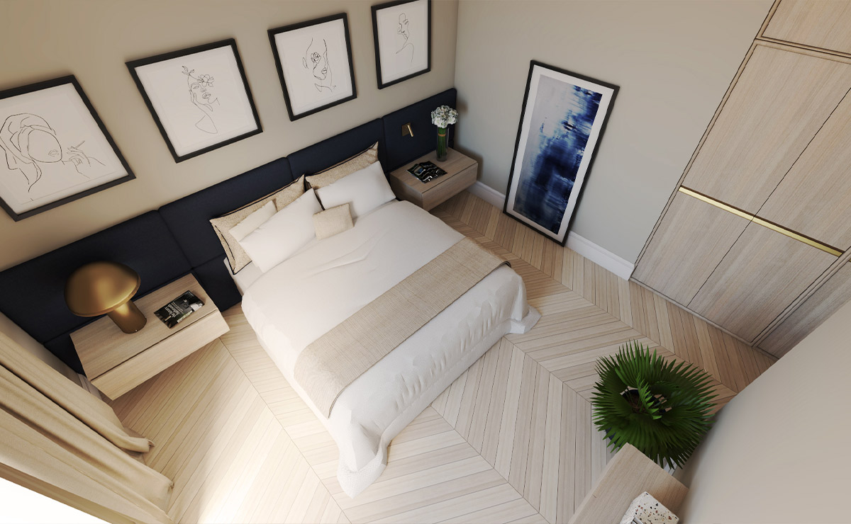 Render 3D camera da letto