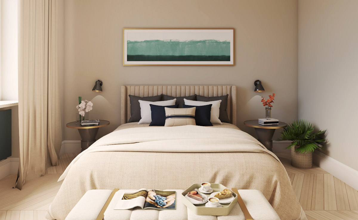 Render 3D camera da letto