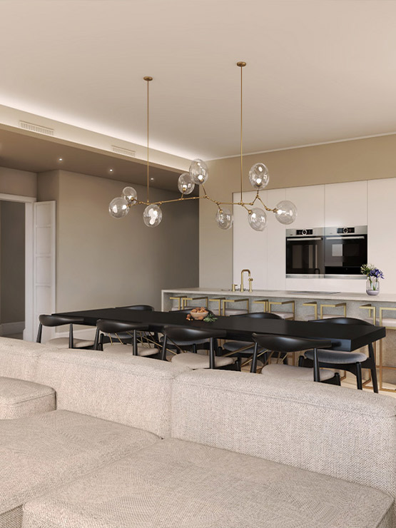 Render 3D zona giorno