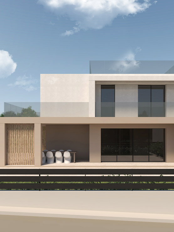 Render 3D esterni Villa Ulivi