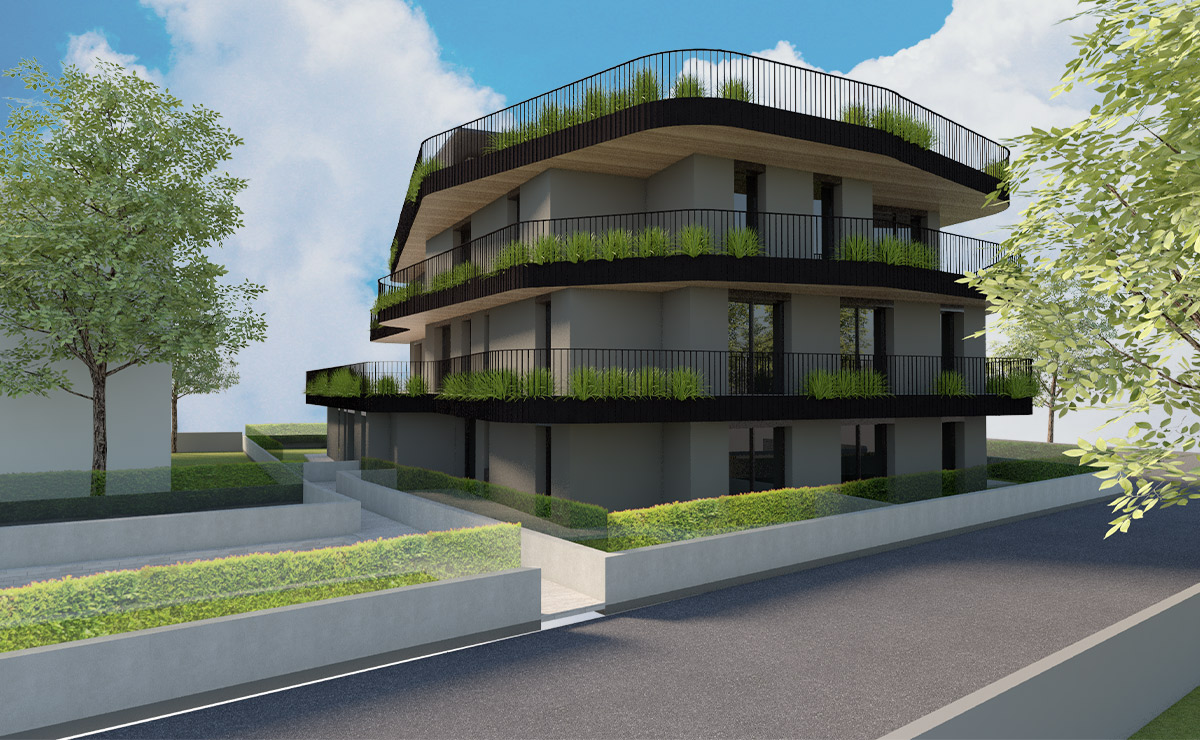 Render facciata esterna dell'edificio